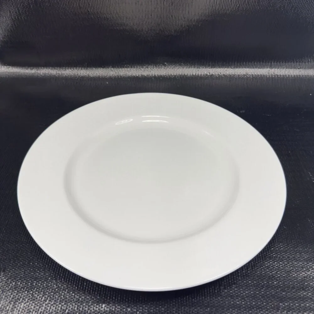 Pier 1 New Essentials Classic Coupe White‎ Porcelain 11inch Plate Dish Set 4 VTG